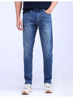 Flying Machine - Blue Slash Slim Tapered Stone Wash Jeans
