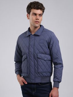 Rock.it - Men's Smart Fit Solid Zipper Full Sleeve Blue Jacket