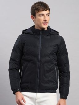 Monte Carlo - Men's Regular Fit Solid Zipper Full Sleeve Navy Blue Jacket