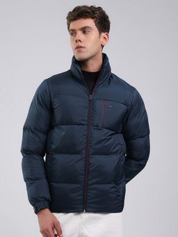 Monte Carlo - Men's Regular Fit Solid Zipper Full Sleeve Navy Blue Jacket