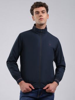 Monte Carlo - Men's Regular Fit Solid Zipper Full Sleeve Navy Blue Jacket