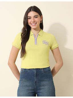 U.S. POLO ASSN. - Yellow Regular Fit Tipped Polo T-Shirt