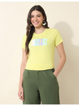 U.S. POLO ASSN. - Yellow Regular Fit Brand Solid T-Shirt
