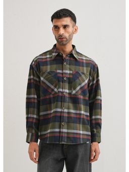 Banana Club - Green Cotton Checks Shacket