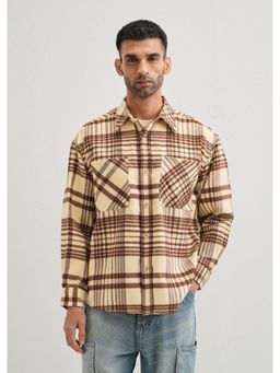 Banana Club - Beige Cotton Checks Shacket