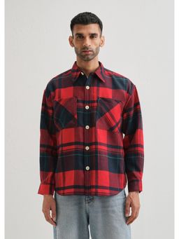 Banana Club - Red Cotton Checks Shacket