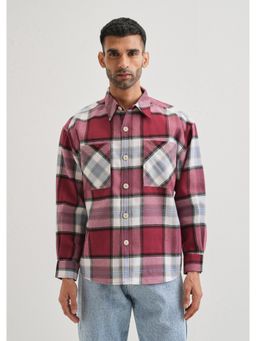 Banana Club - Pink Cotton Checks Shacket