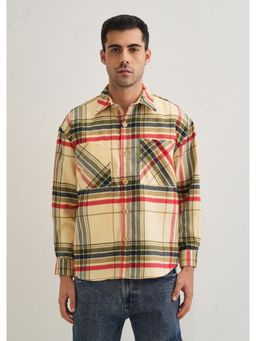 Banana Club - Cream Cotton Checks Shacket