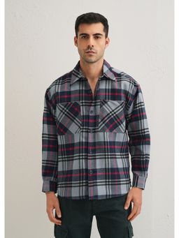 Banana Club - Grey Cotton Checks Shacket