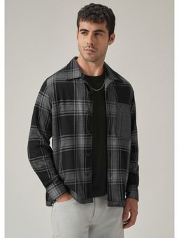 Banana Club - Grey Poly Checks Shacket
