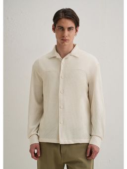 Banana Club - Cream Poly Solid Shacket