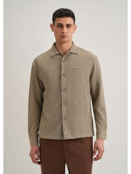 Banana Club - Olive Poly Solid Shacket