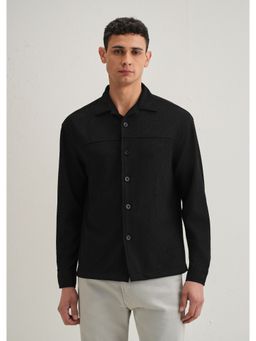Banana Club - Black Poly Solid Shacket
