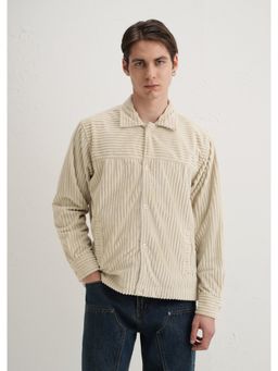 Banana Club - Cream Polyester Solid Shacket