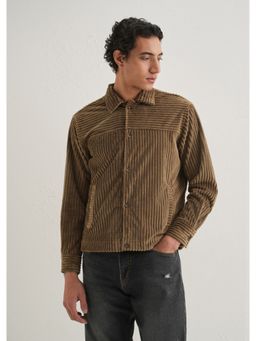 Banana Club - Brown Polyester Solid Shacket