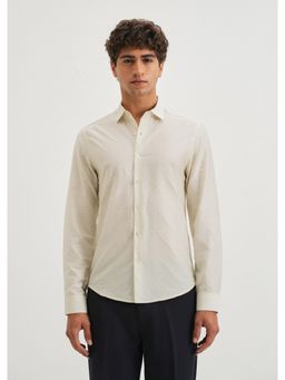Banana Club - Off White Tencel Self Design Shirt