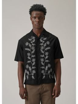 Banana Club - Black Cotton Printed Shirt