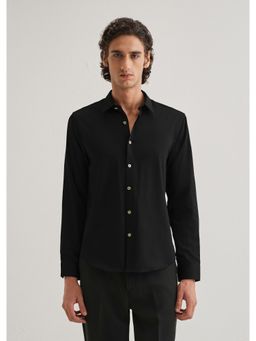 Banana Club - Black Cotton Solid Shirt