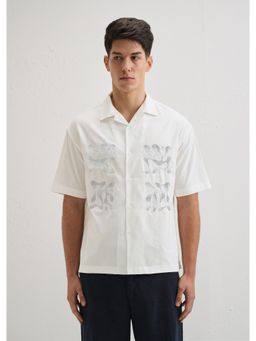 Banana Club - White Cotton Embroidered Shirt