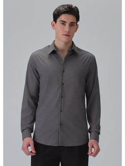 Banana Club - Grey Polyester Solid Shirt