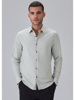 Banana Club - Grey Polyester Solid Shirt