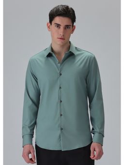 Banana Club - Green Polyester Solid Shirt