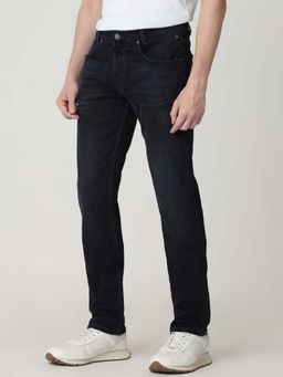 Mufti - Blue Cotton Blend Solid Jeans