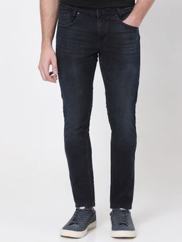 Mufti - Blue Cotton Blend Solid Jeans