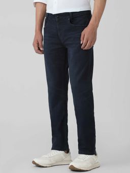 Mufti - Blue Cotton Blend Solid Jeans