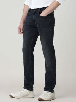 Mufti - Blue Cotton Blend Solid Jeans