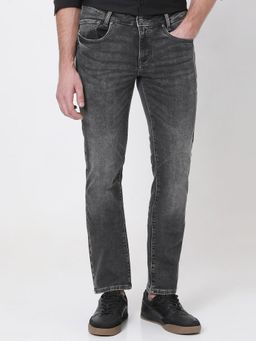 Mufti - Grey Denim Solid Jeans