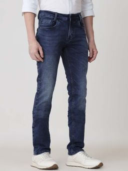 Mufti - Blue Cotton Solid Jeans
