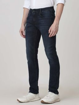 Mufti - Black Cotton Solid Jeans