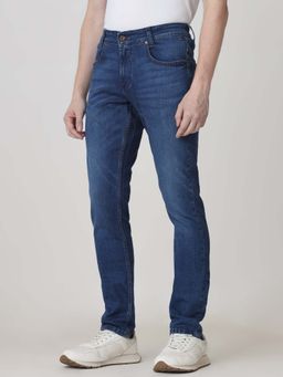 Mufti - Blue Cotton Solid Jeans