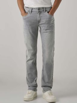 Mufti - Grey Cotton Solid Jeans