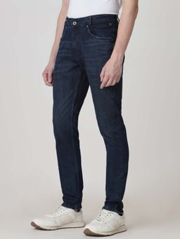 Mufti - Blue Cotton Blend Solid Jeans