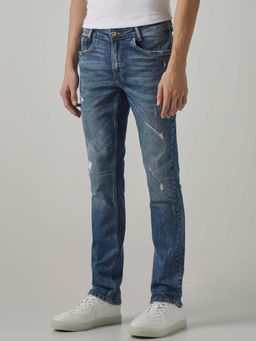 Mufti - Blue Denim Solid Jeans