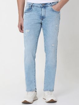 Mufti - Blue Cotton Solid Jeans