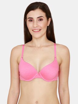 Zivame - Rosaline Wired Medium Coverage Push Up Bra - Pink Lemonade
