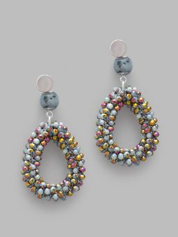 Globus - Gold Plated Geometric Drop Earring-3619338001