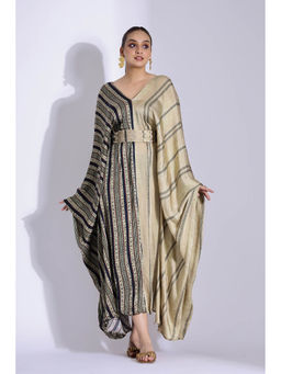 Studio Surbhi - Georgette Satin Embellished Kaftan with Belt (Set of 2)