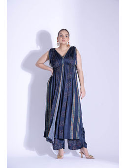 Studio Surbhi - Georgette Satin Printed Kurta with Blouse and Pant (Set of 3)