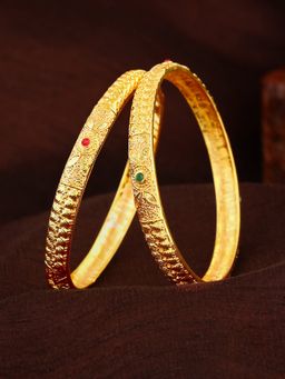 Estele - Gold Plated Gorgeous Bangle with Colored Stones for Women