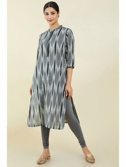 Soch - Women Grey Cotton Printed Kurta
