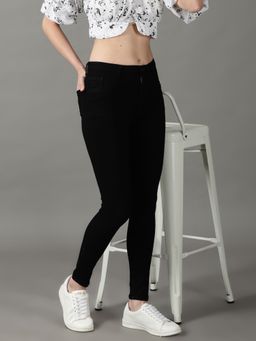 SHOWOFFFF - Women's Stretchable Clean Look Black Skinny Fit Jeans