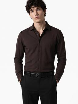 Jack & Jones - Men Dark Brown Formal Shirt