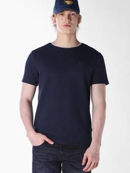 Jack & Jones - Men Dark Blue Regular Fit T-shirt
