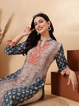 Nayam by lakshita - Placement Printed Straight Crepe Kurta for Women