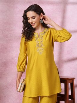 Nayam by lakshita - Embroidered A-Line Kurta and Pant (Set of 2)