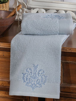 Maspar - Cotton Embroidery Medium Bath Towel Blue